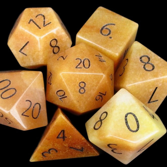 TDSO Gemstone Aventurine Peach & Black Dice