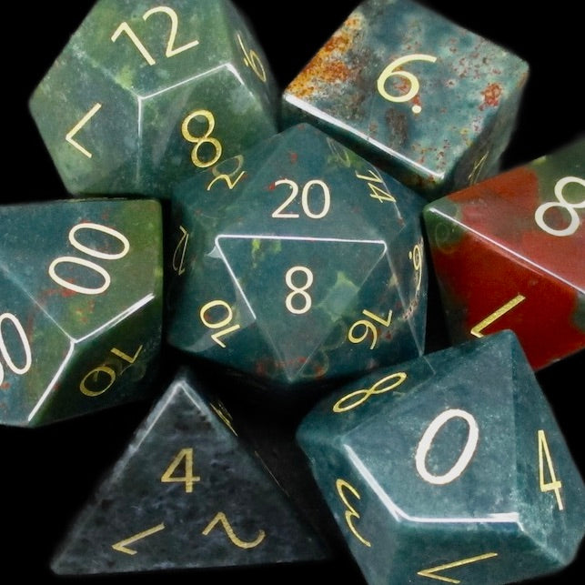 TDSO Gemstone Agate Blood & Gold Dice