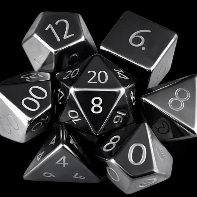 TDSO Gemstone Hematite & Shadow Dice