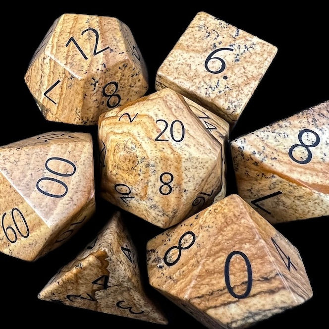 TDSO Gemstone Jasper Picture & Black Dice