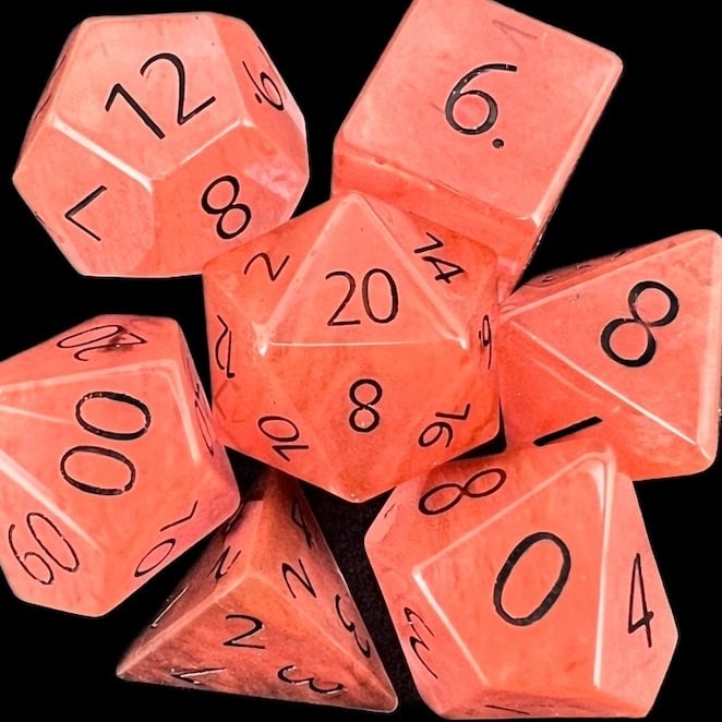 TDSO Gemstone Quartz Strawberry & Black Dice