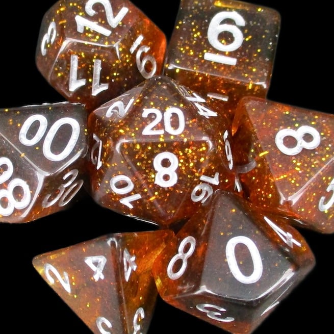 TDSO Glitter Amber Dice