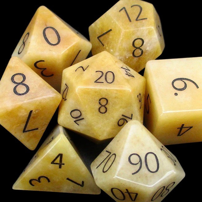 TDSO Gemstone Jade Yellow & Black Dice
