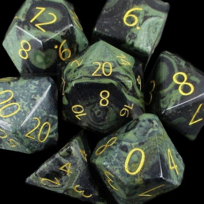 TDSO Gemstone Jasper Kambaba & Gold Dice