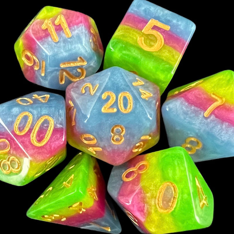 TDSO Layer Green Yellow Rose & Blue Dice