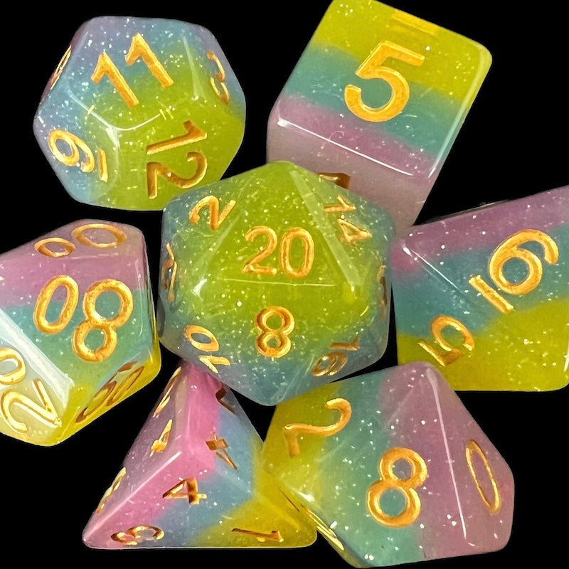 TDSO Layer Transparent Candyland Glitter Dice