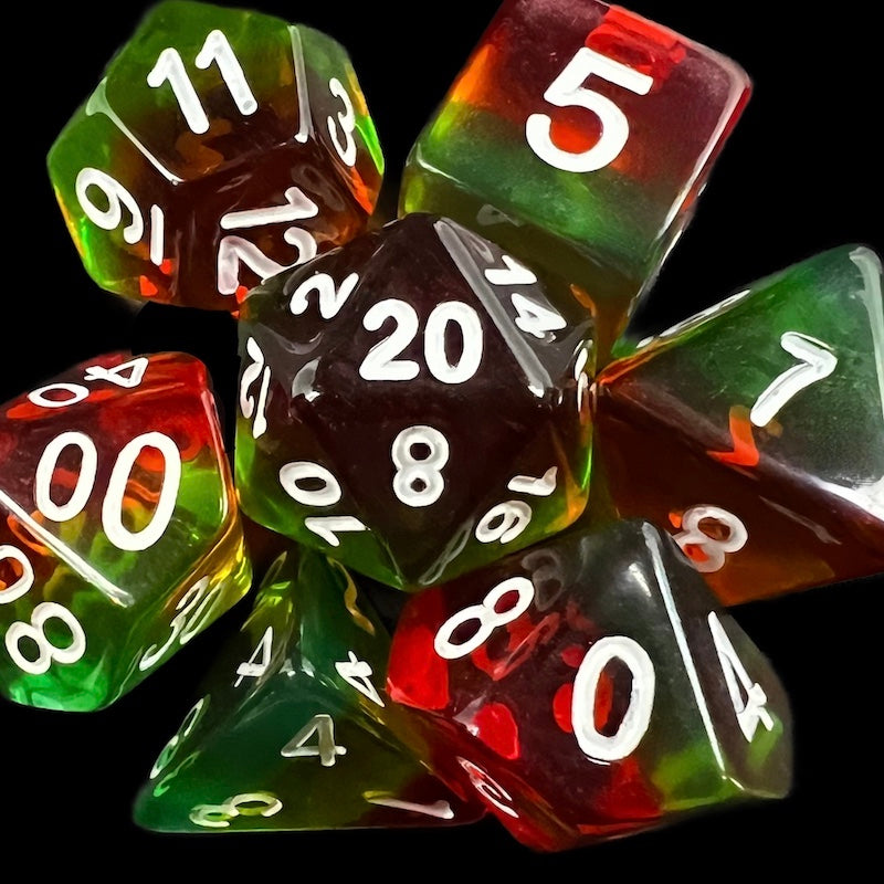 TDSO Layer Transparent Green Yellow & Red Dice