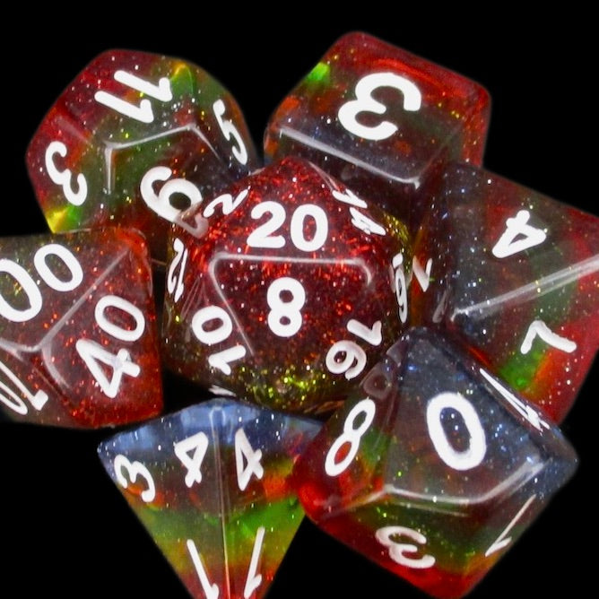*TDSO Layer Transparent Rainbow Glitter Dice