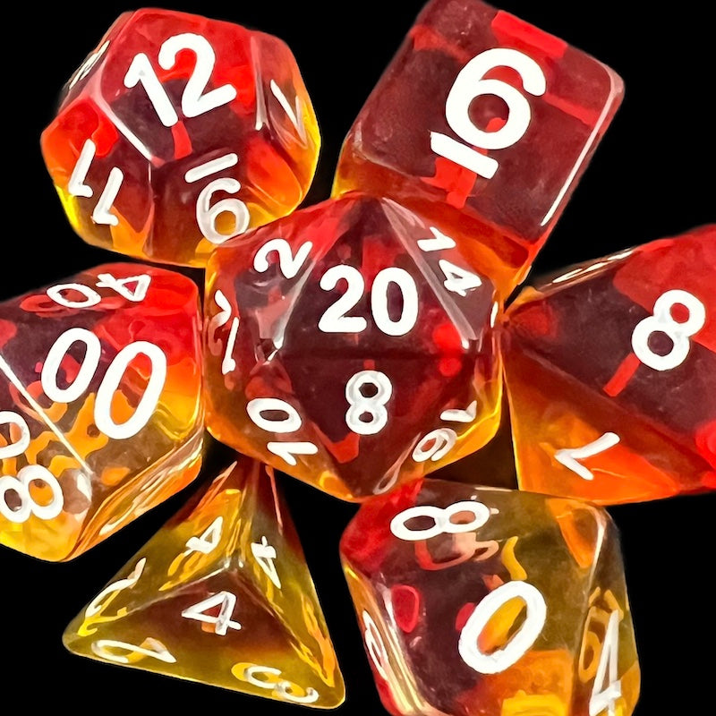 TDSO Layer Transparent Red White & Yellow Dice