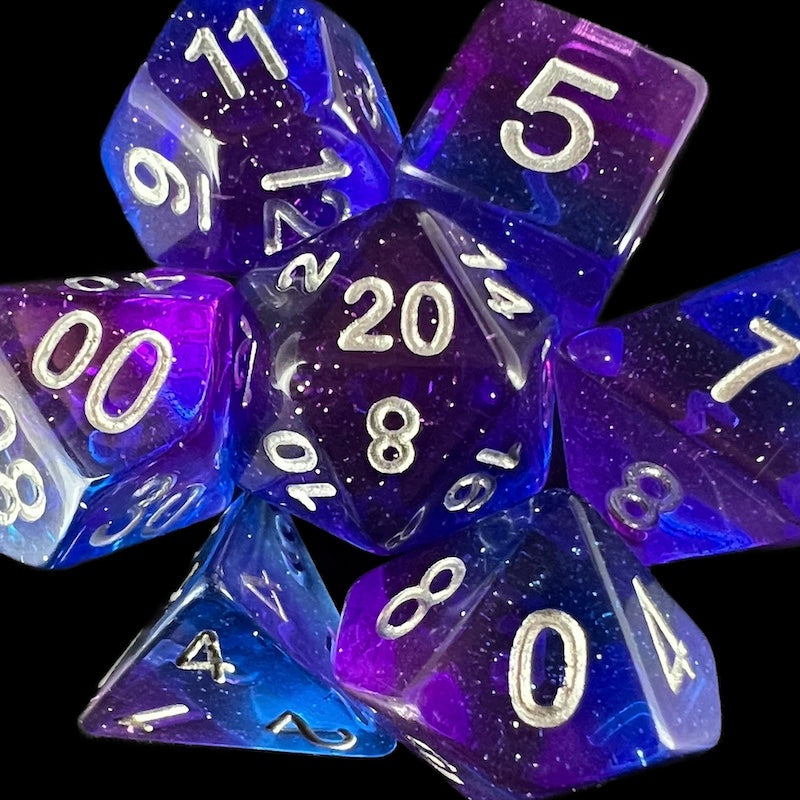 TDSO Layer Transparent Twilight Sky Glitter Dice