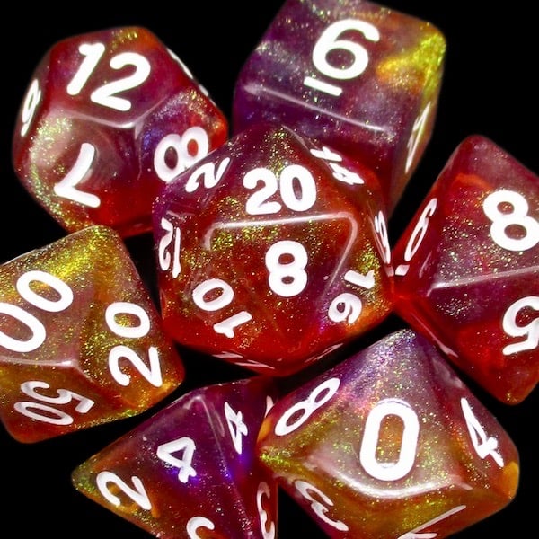 *TDSO Light Reactive Orange & Purple Dice