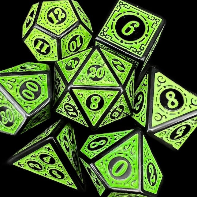 TDSO Magic Burst Black & Green Dice