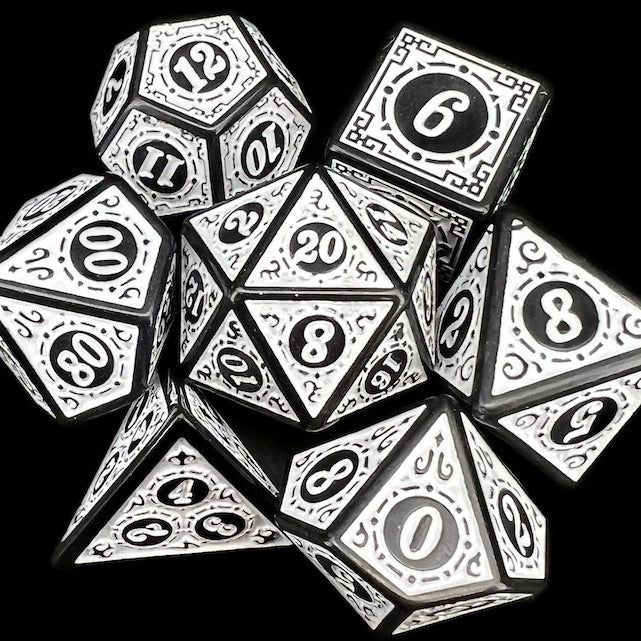 TDSO Magic Burst Black & White Dice