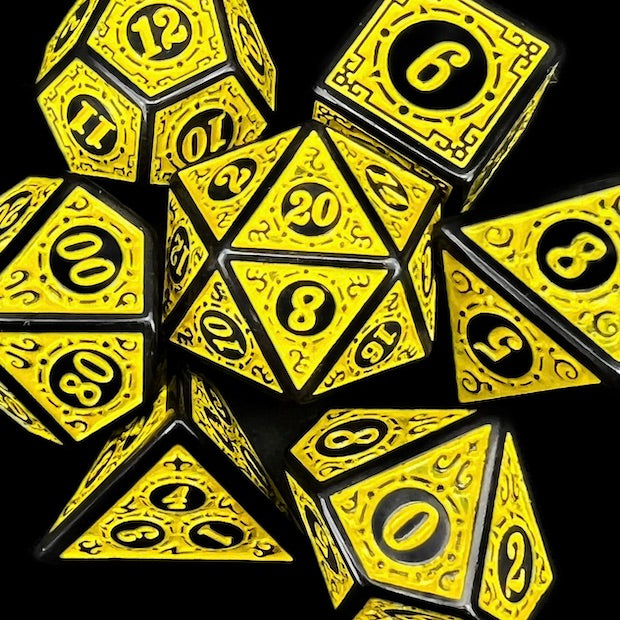 TDSO Magic Burst Black & Yellow Dice