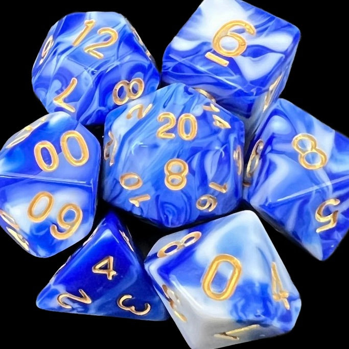 TDSO Marble Blue & White Dice