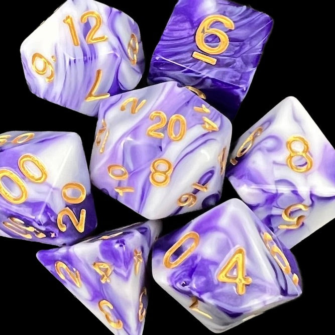 TDSO Marble Purple & White Dice