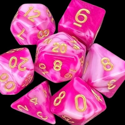 TDSO Marble Raspberry Ripple Dice
