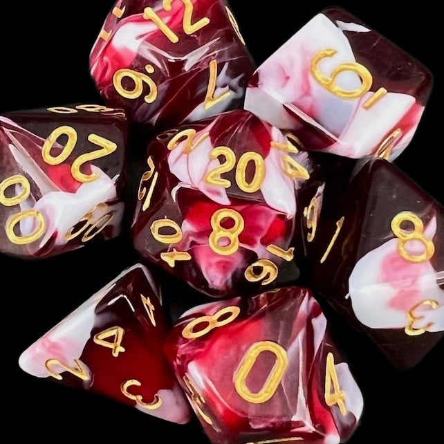 TDSO Marble Red & White Dice