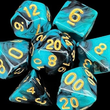 TDSO Marble Teal & Black Dice