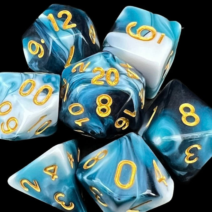 TDSO Marble Teal & White Dice