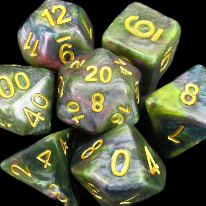 TDSO Marbleised Green Teal & Rose Dice