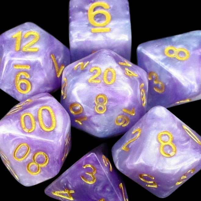 TDSO Marbleised Purple Blue & White Dice