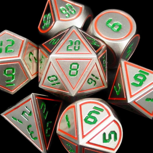 *TDSO Metal Digital Steel Red & Green Dice
