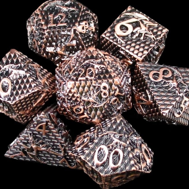 TDSO Metal Dragon Flight Antique Copper Dice