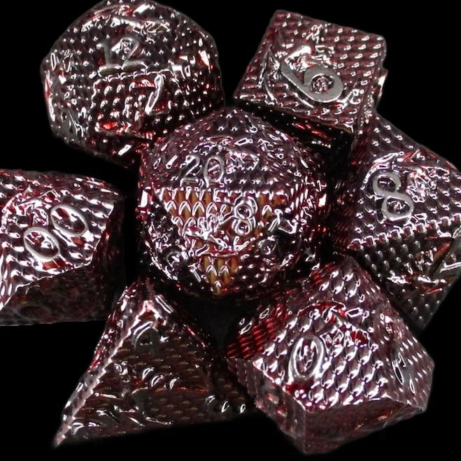 TDSO Metal Dragon Flight Red & Black Dice