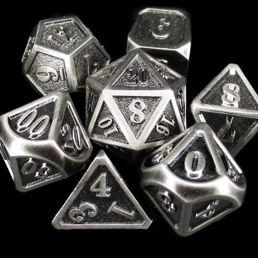 TDSO Metal Fire Forge Mini Antique Silver Dice