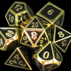 *TDSO Metal Fire Forge Gold & Black Enamel Dice
