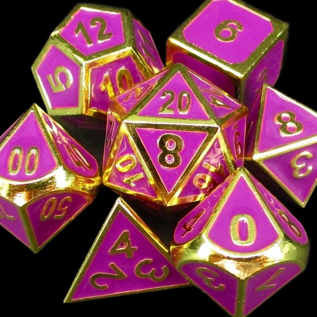 *TDSO Metal Fire Forge Gold & Purple Enamel Dice