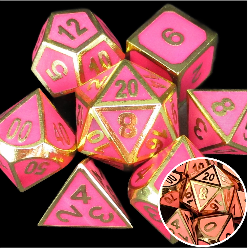 *TDSO Metal Fire Forge Gold & Rose Glow Dice