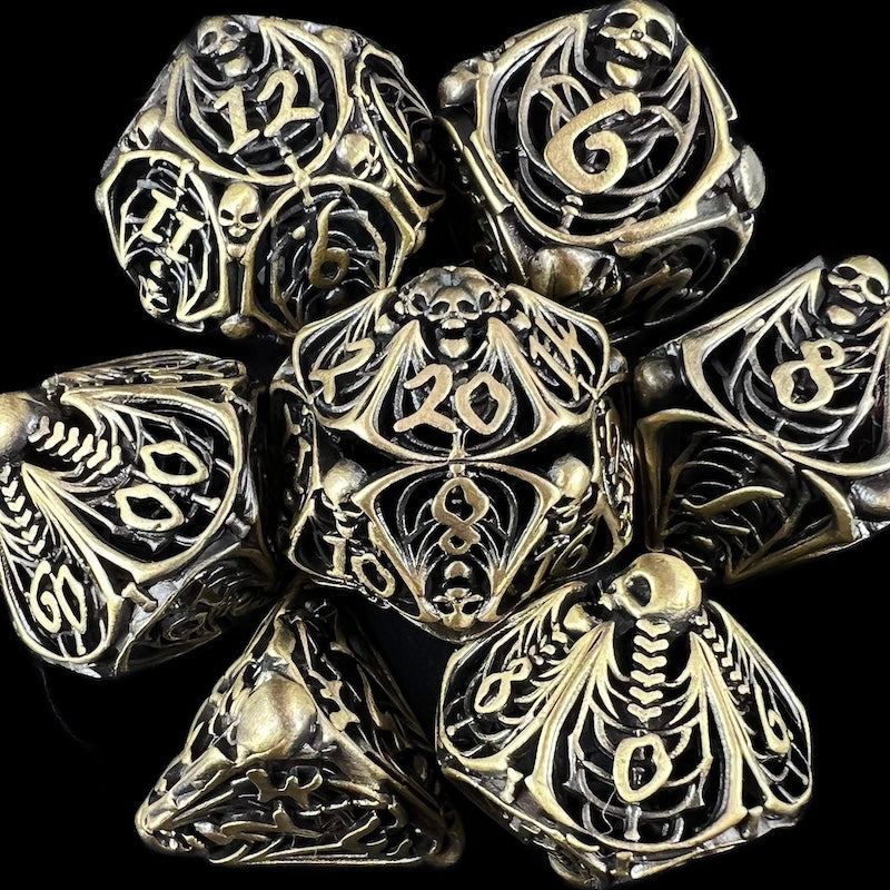 TDSO Metal Hollow Skeleton Antique Bronze Dice