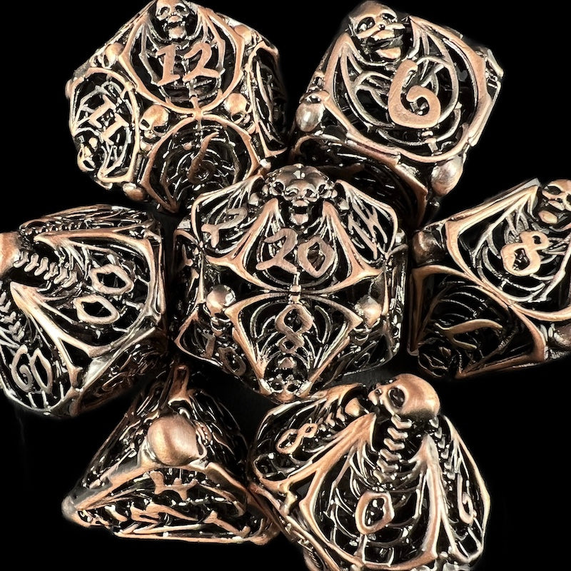 TDSO Metal Hollow Skeleton Antique Copper Dice