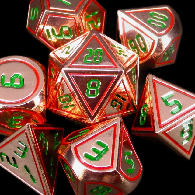 *TDSO Metal Digital Copper Red & Green Dice