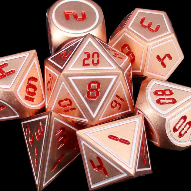*TDSO Metal Digital Copper White & Red Dice