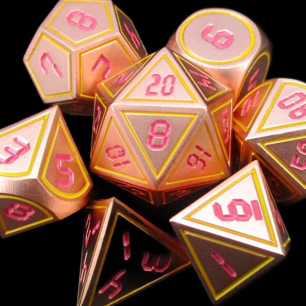 *TDSO Metal Digital Copper Yellow & Red Dice