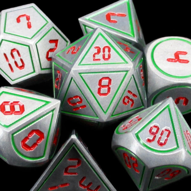 *TDSO Metal Digital Steel Green & Red Dice