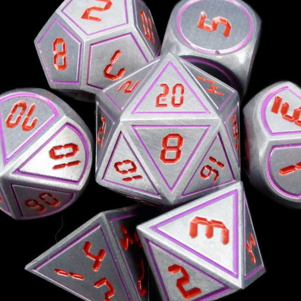 *TDSO Metal Digital Steel Purple & Red Dice