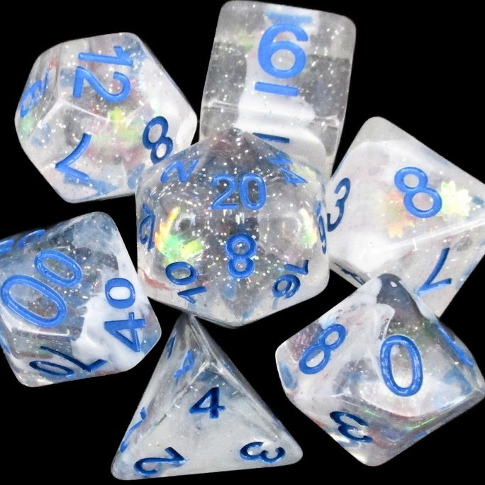 TDSO Metallic Flakes Winter Storm Dice