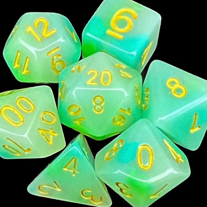 TDSO Opalescence Blue & Green Dice