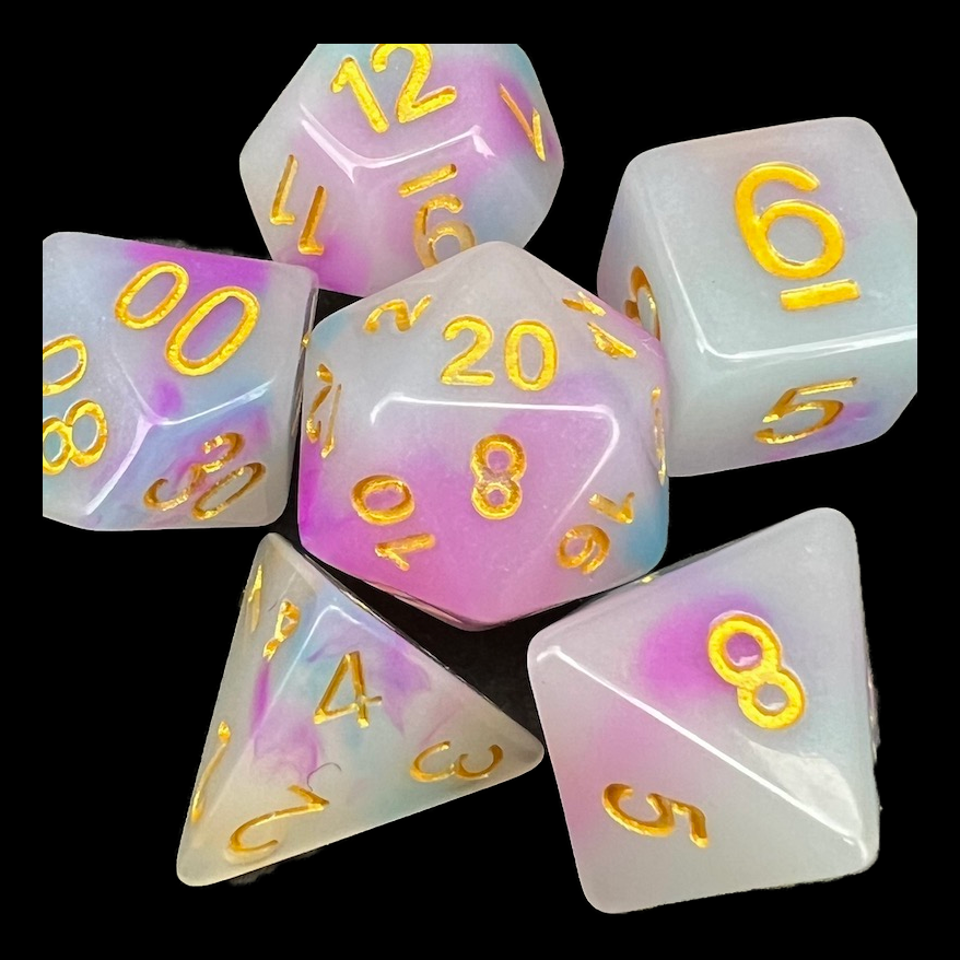 TDSO Opalescence Purple & Teal Dice
