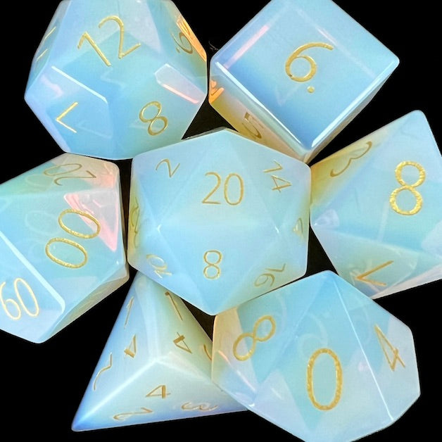 TDSO Gemstone Opalite & Gold Dice