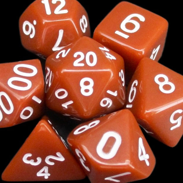 TDSO Opaque Brown & White Dice