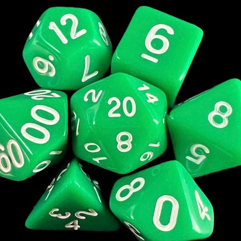 TDSO Opaque Green & White Dice