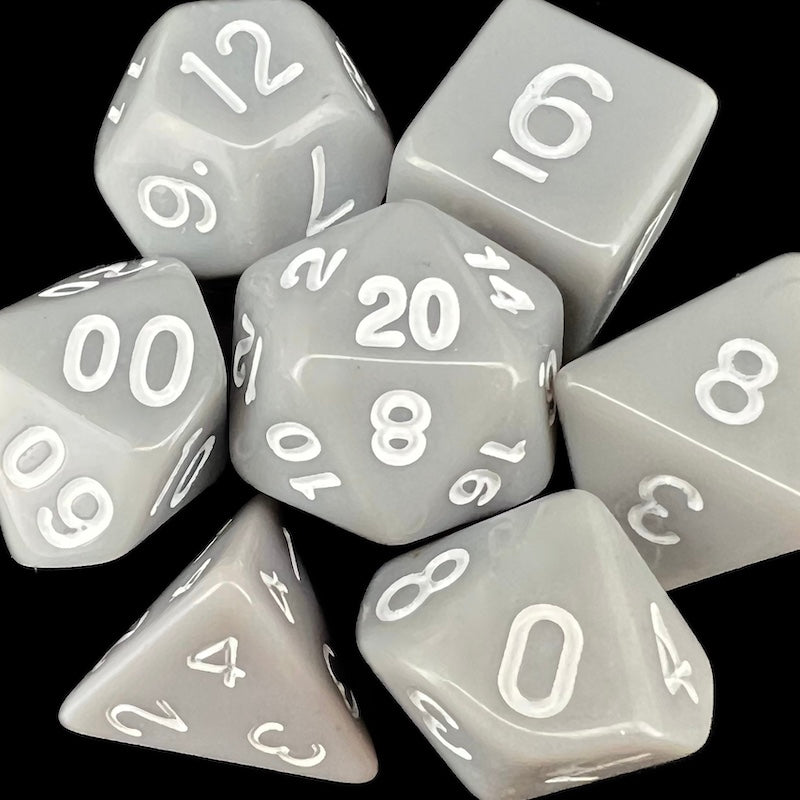 TDSO Opaque Light Grey & White Dice