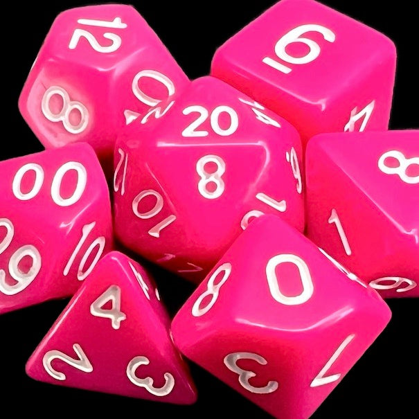 TDSO Opaque Pink & White Dice