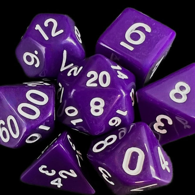 TDSO Opaque Purple & White Dice