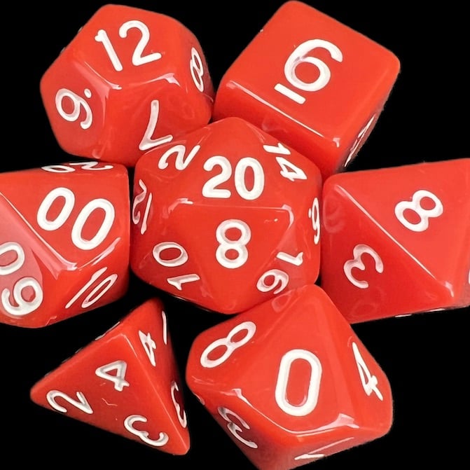 TDSO Opaque Red & White Dice